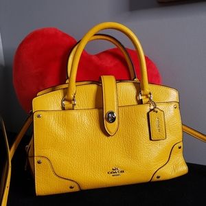 Coach yellow leather crossbody Mercer 37779